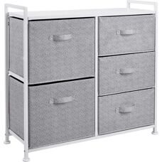 Basics BSK-007WH Kleiderschrank - 5 Stoffschubladen - Weiß