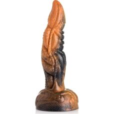 Dildo de fantasía con tentáculo de dragón ondulado - Marrón