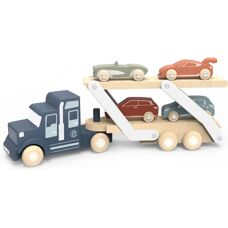 NICI Transporter with 4 Wooden Cars - Toy Vehicle
