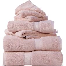 Superior - 6pc cotton towels - tea rose - 900g - Towel set
