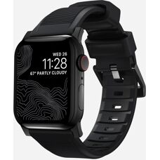 Nomad Edelstahl-Schwarz Gummi Apple Watch Armband - Smart Wearable Accessories