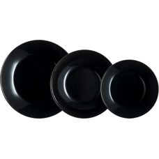 Juego de vajilla Luminarc Zelie de Vidrio Negro - 18 Piezas