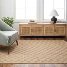LIVABLISS Tori Rug - Beige Dark Brown Indoor Outdoor