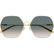 Chloé Ch0169Sa Metallsonnenbrille - Damen, 61mm, Gelb
