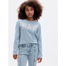 GAP XS Tricou din Bumbac Organic Albastru Deschis - Copii