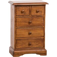 BISCOTTINI Lime Wood Nightstand - 5 Drawer - 51x30x74 cm