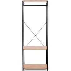 HELLOSHOP26 Portascarpe in metallo e legno marrone nero - shoe rack with shelf