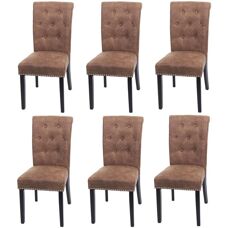 DÉCOSHOP26 - Chesterfield - Marrón oscuro - Dining chair