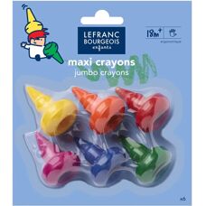 Lefranc Bourgeois Baby Crayons - Ergonomic 6 Pack for Kids
