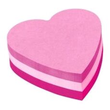 Post-It 2007H Heart-Shaped Pink Sticky Notes - 225 Sheets