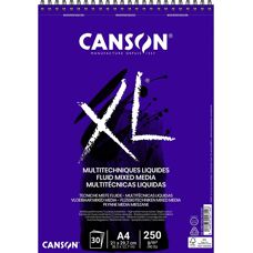 Carta Mixed Media XL Canson - 30 Fogli, Spiralato, 250g/m²