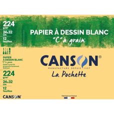 Papier d'Art Canson - 12 Feuilles - 24x32cm - Blanc - Publicité