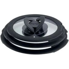 Couvercle de Poêle Tefal L98491 - Noir, 16/18/20cm, Verre, Silicone
