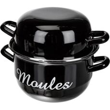 Baumalu Model 312852 - Emailles staal mosselpot - Zwart