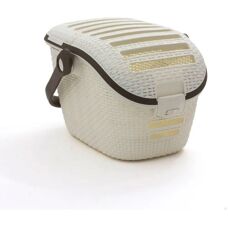 Trasportino per Animali Curver Effetto Rattan - Crema/Moka