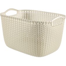 Cesta rectangular de 19L Beige - Cesta de ropa