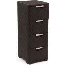 Curver Bookcase with 4 Drawers - Stylish Bathroom Storage