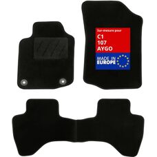 DBS Car Mats - Custom Fit - 3 pcs - Non-slip - Black Velour