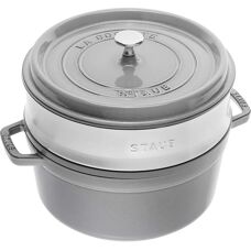 Panela de assar em ferro fundido Staub - 26cm, 5,2L, Cinza