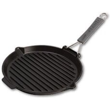 Staub Runt gjutjärnsgrillpanna - Svart - Grillpanna