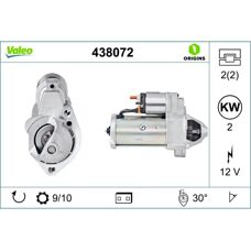 Startmotor Valeo A4 A6 Cabriolet - 2 kW, 12V, 2-pol