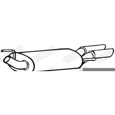 WALKER - 70612 - 850mm - Golf 3 - Muffler
