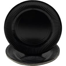 PRONAPPE 79211I Disposable Dish Plate - Round, 23 cm, Black