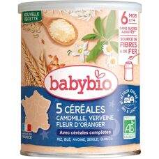 Babybio Modèle: 3 Céréales & Plantes - Verveine Fleur d'Oranger Camomille - Céréale bébé - Publicité