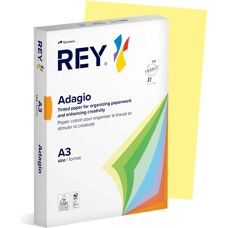 Papier Jaune Canari A3 Rey Adagio - 80gsm 500 Feuilles - Publicité