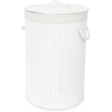 COMPACTOR Cesto de ropa de bambú plegable blanco - 40x60 cm
