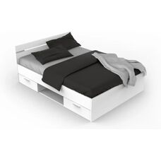 Camif Michigan Cama Blanca con Almacenamiento - Cama