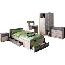 Parisot Fabric Kinderzimmer-Set - Esche Grau - Schlafzimmermöbel