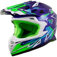 Casco de Motocross KSK RUSHBG002 - Azul/Verde Talla M