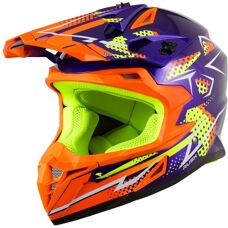 Casco de Motocross KSK RUSHBO002 Ligero - Azul, Naranja, M