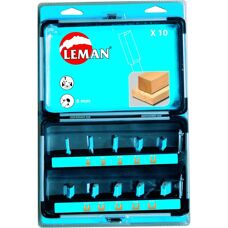 Set de 10 punteras rectas de carburo Leman - 8mm - Brocas