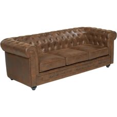 Sofá Chesterfield 3 plazas microfibra vintage - Sofá