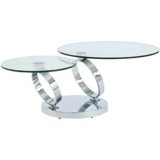Vente-Unique Joline Couchtisch - Gehärtetes Glas & Edelstahl