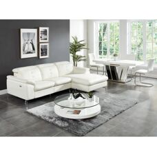 Unique LISMORE Ecksofa Weiß - Elektrisches Relax - 4 Sitze