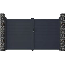 Portail en aluminium Expertland - 300x173cm - Anthracite - Manuel ou Électrique