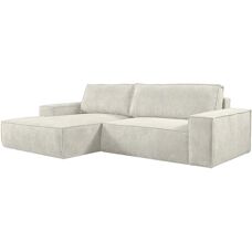 Pascal Morabito Beiges Samt-Ecksofa mit Bettfunktion - Links