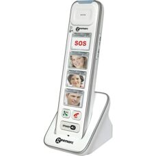 BigBuy Téléphone Fixe Blanc - Téléphone de ligne fixe