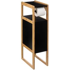 Northix Schwarzer Toilettenpapierhalter mit Stauraum