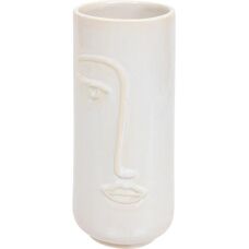 Atmosphera Ceramic Face Vase - 25cm - White - Modern Decor