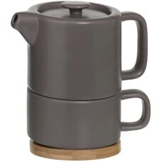 Secret de Gourmet Taupe Keramik Teekanne mit Tasse - 40cl