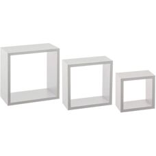 Set di 3 Mensole a Parete - Cubi Moderni Bianchi