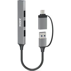 Hub Port Designs 900160 USB-C - 4 Ports - Argent - Publicité