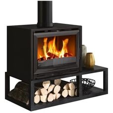 Poêle à bois Godin en fonte - 10kW - Noir - Publicité