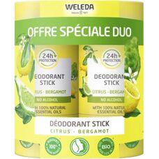 Déodorant Stick Citrus Bergamote Weleda - Naturel, 24H, Pack de 2 - Publicité