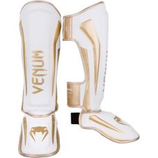 Venum Elite leichte Schienbeinschützer - Weiß/Gold