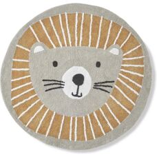 Vertbaudet Round washable Lion rug - Cotton - 100cm